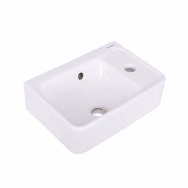 Hansgrohe Handwaschbecken Xanuia Q 36x25 cm weiß glänzend mit Überlauf und Hahnloch