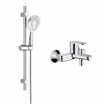 Dusch Set mit Hansgrohe Vernis Blend Wannenmischer und Belvit Handbrause chrom