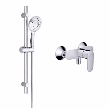 Dusch Set mit Hansgrohe Vernis Blend Einhebel Brausemischer und Belvit Slim Handbrause chrom