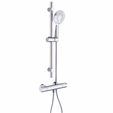 Dusch Set mit Hansgrohe Ecostat 1001 CL Brausethermostat und Belvit Slim Handbrause chrom
