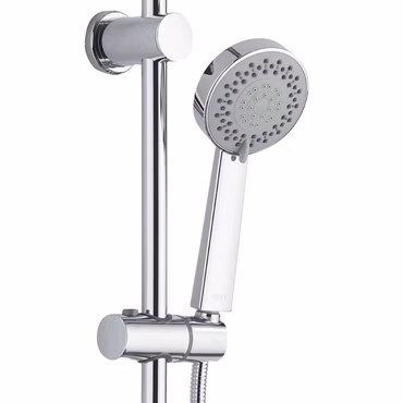 BELVIT Duschsystem mit Regendusche und Handbrause grau chrom rund