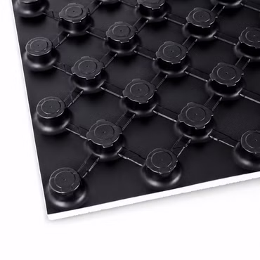 BELVIT Noppenplatten 10 m² für Fußbodenheizung – EPS 200, 11 mm Dämmung, 60 kPa, Rohre 14–17 mm, Schwarz