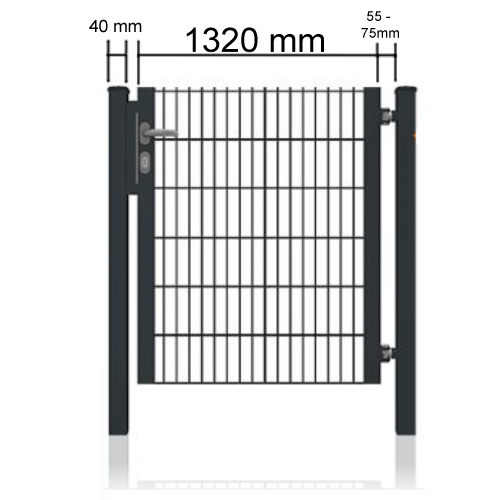 Gartentor halb Rahmen 1320 mm Gartentor Maße für 1320 mm Breite