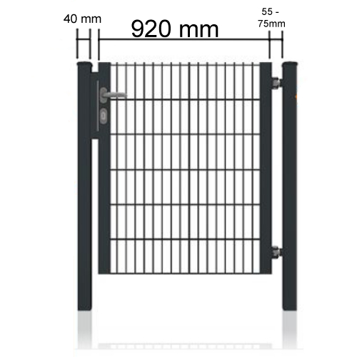 Gartentor Halbrahmen 920 mm Anthrazit Gartentor Maße für 920 mm breites Gartentor