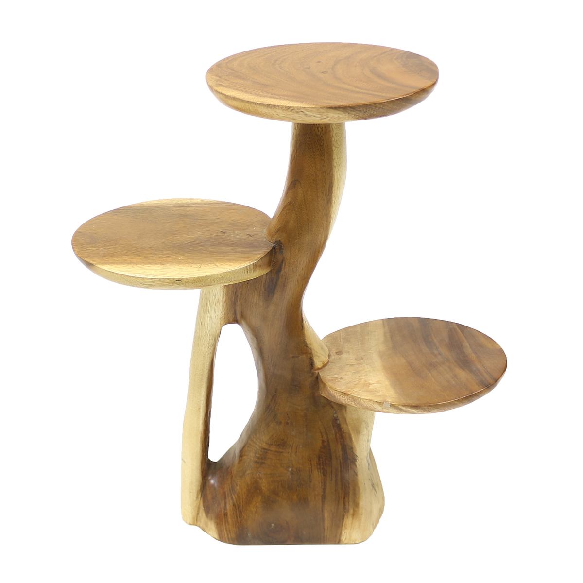 Ständer Hocker Blumenständer Säule Blumensäule Ablage Wurzel Blumenhocker Blumentreppe Blumenregal Massiv Akazie Unikat Natur 60 cm
