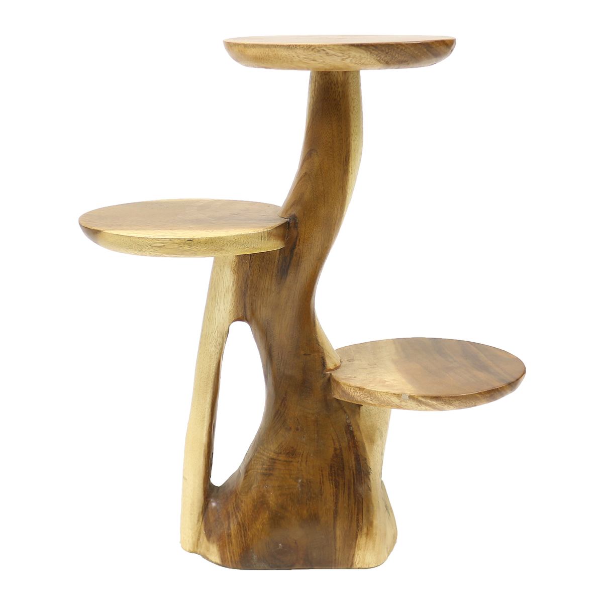 Ständer Hocker Blumenständer Säule Blumensäule Ablage Wurzel Blumenhocker Blumentreppe Blumenregal Massiv Akazie Unikat Natur 60 cm