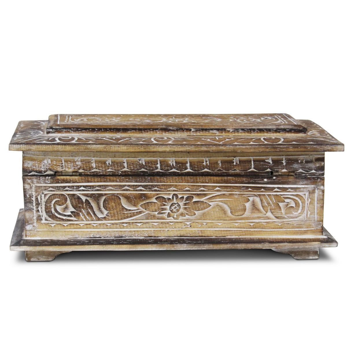 Holztruhe Schmuckkiste Schatzkiste Holz Box Kiste Truhe Natur WW 40 cm Klein