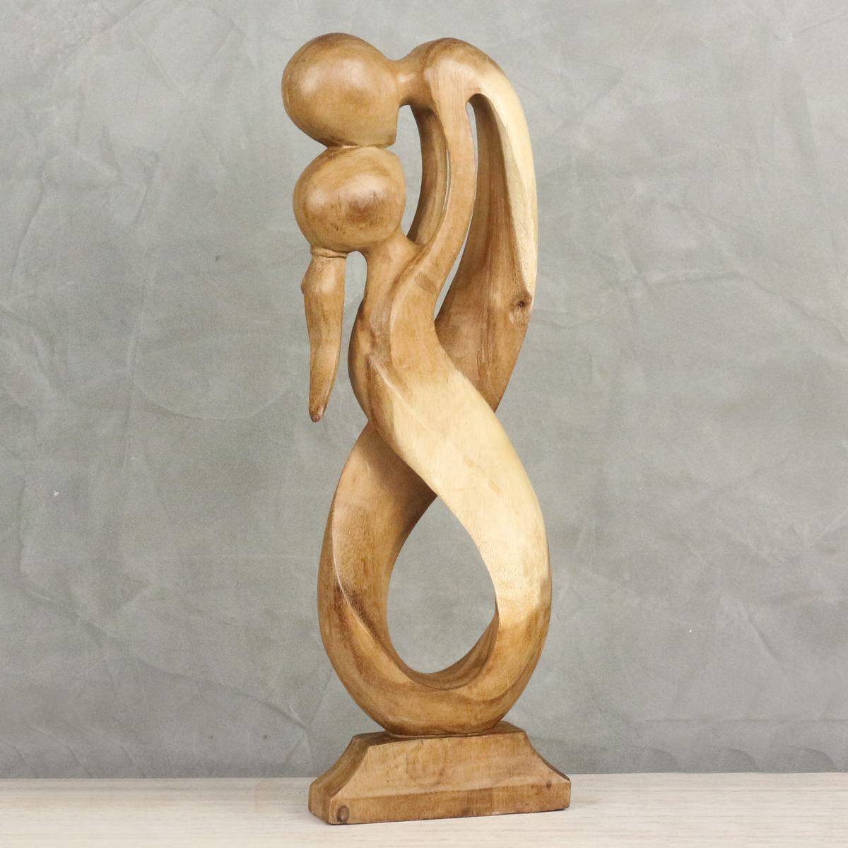 Figur Holz Holzfigur Abstrakt Deko Dekofigur Paar Couple Designer Skulptur Natur 50 cm