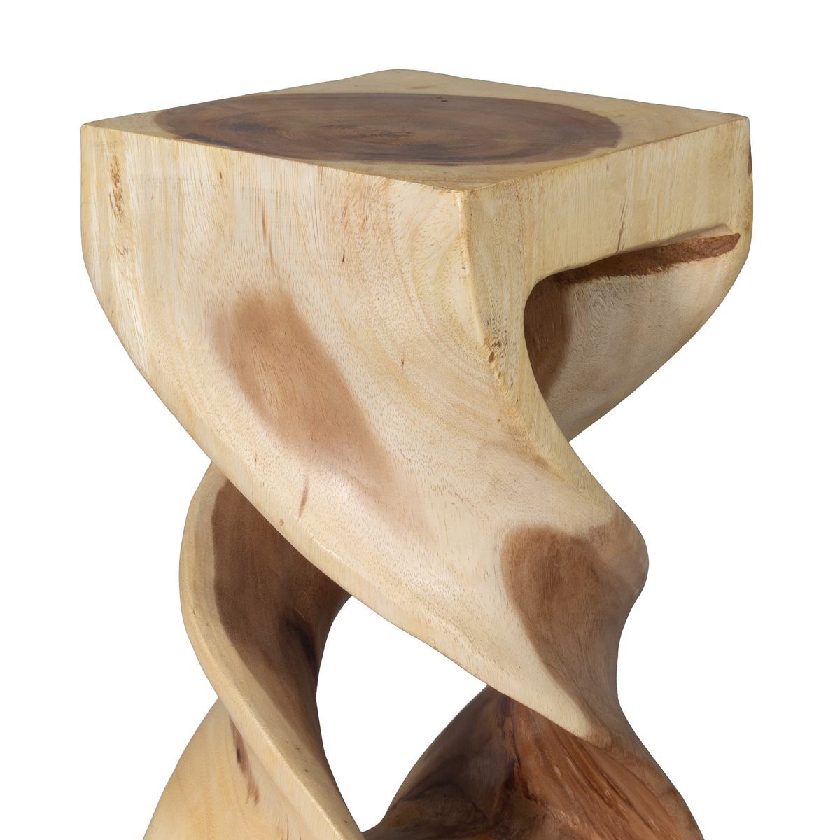 Hocker Holz gedreht Blumenhocker Sockel Ständer Blumenständer Holzhocker Pflanzenständer Holzblock Akazie 40 cm doppelt gedreht Natur
