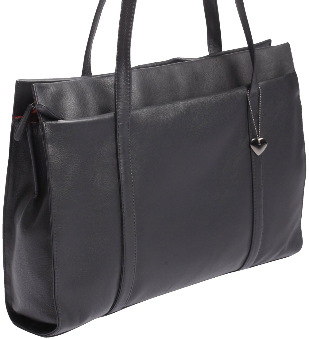 Josephine Osthoff Damen Handtasche Legat, Shopper aus 100% Echleder, handgemacht mit Laptopfach bis 13 Zoll, Henkeltasche mit Schultergurt, für Arbeit, Uni, Einkauf, mit Reißverschluss