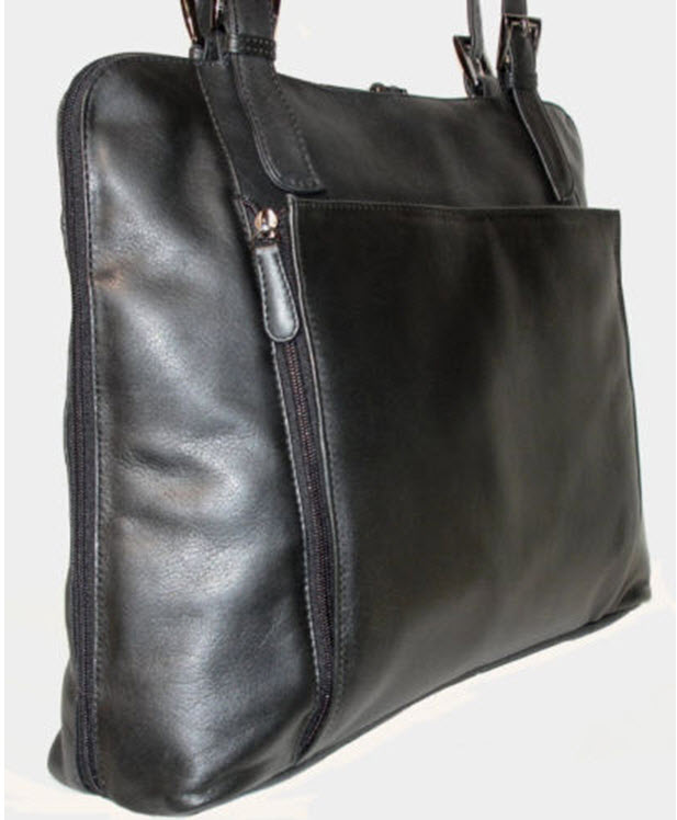 Leder Businesstasche GLASGOW Schwarz Rfid - Schutz Leitzordner Größe Reise Shopper