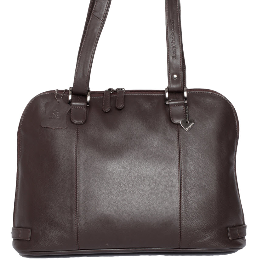 JOSYBAG Ledertasche KIMBERLEY - espresso - DIN A4 tauglich Shopper Arbeitstasche dunkelbraun braun natur
