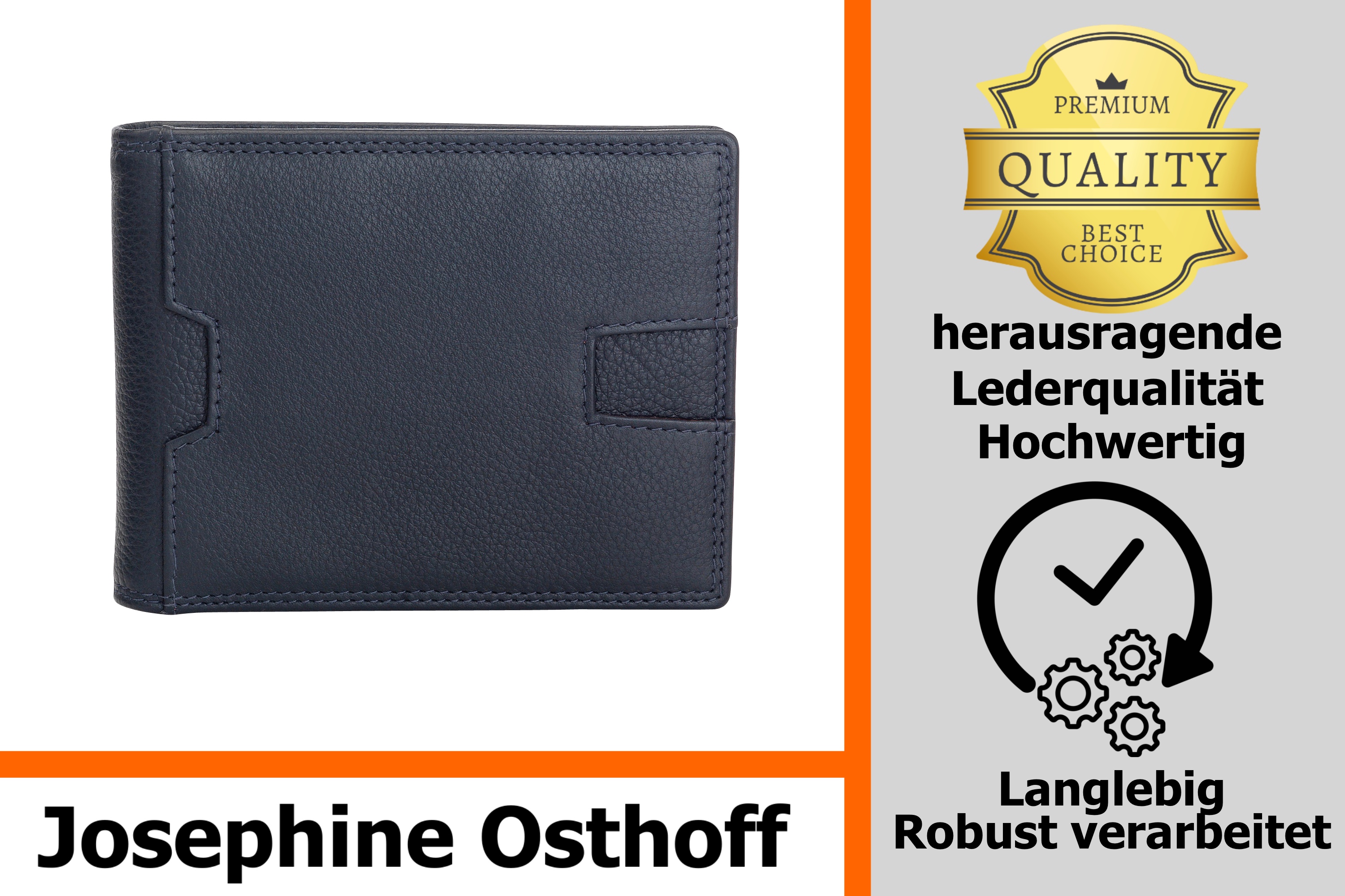 Josephine Osthoff HANNOVER Geldbörse Geldklammer echt Leder mit RFID Schutz