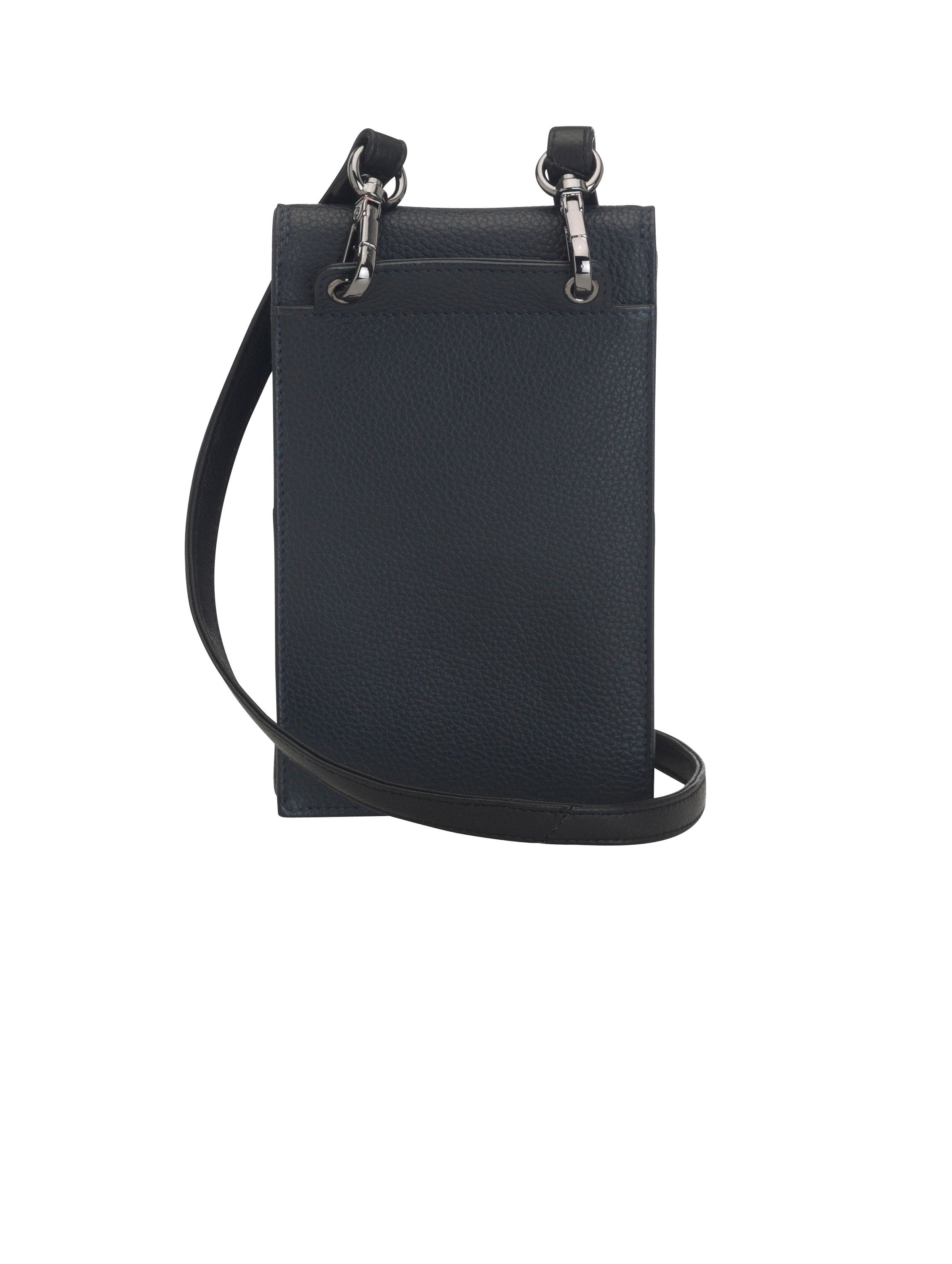 Josephine Osthoff Handy Umhängetasche mit Karten- und Sichtfach, handgemacht aus 100% Echtleder, Crossbody Schultergurt, stabile Magnetknöpfe