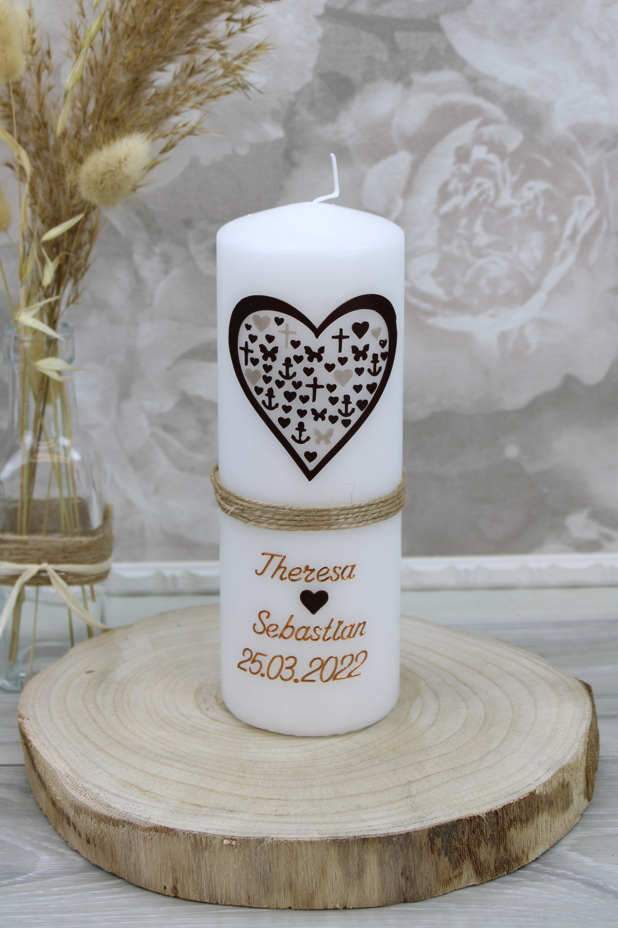Hochzeitskerze Theresa und Sebastian 1194