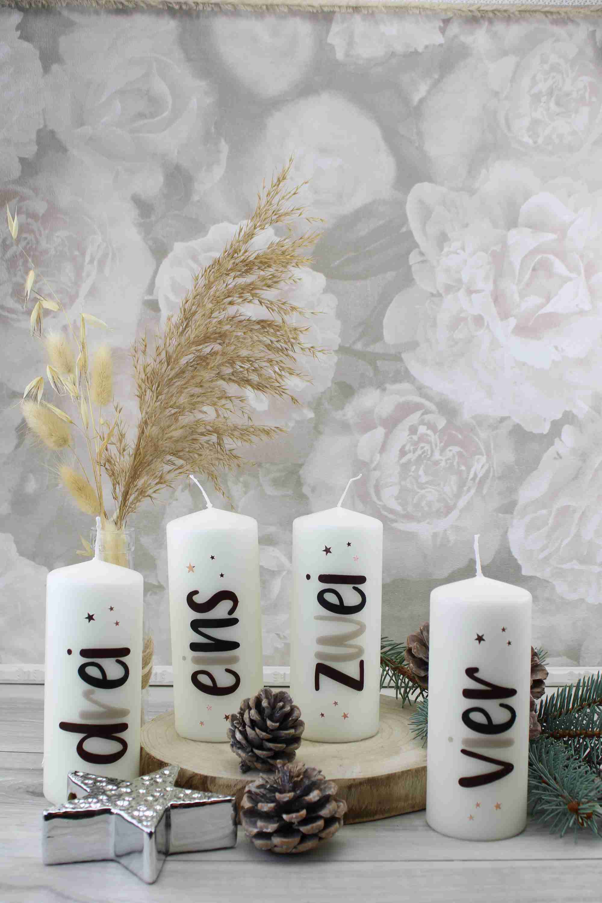Adventskerzen Weihnachtskerzen Kerzen zum Advent mit Zahlen