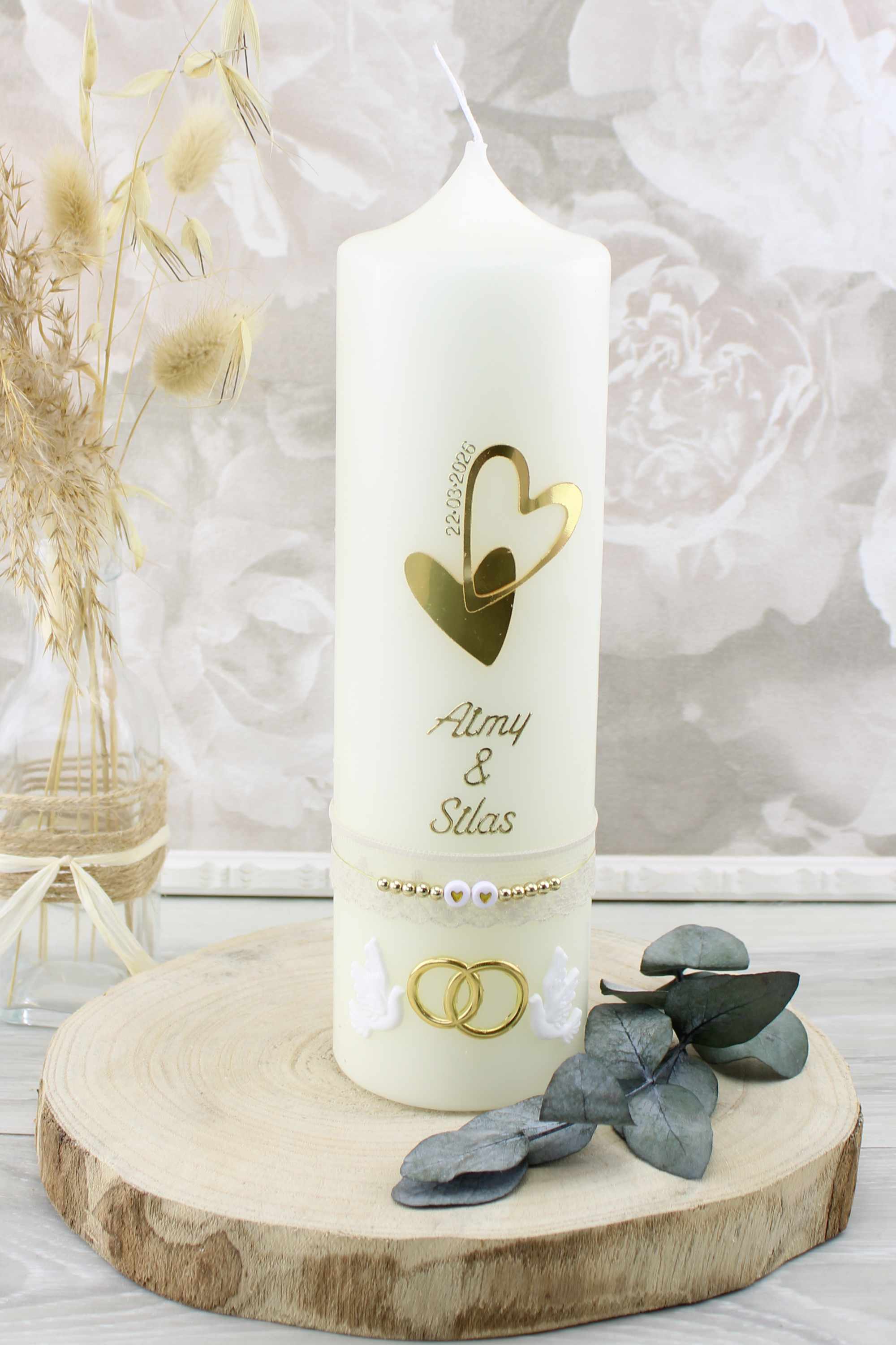 Hochzeitskerze Aimy und Silas 2779