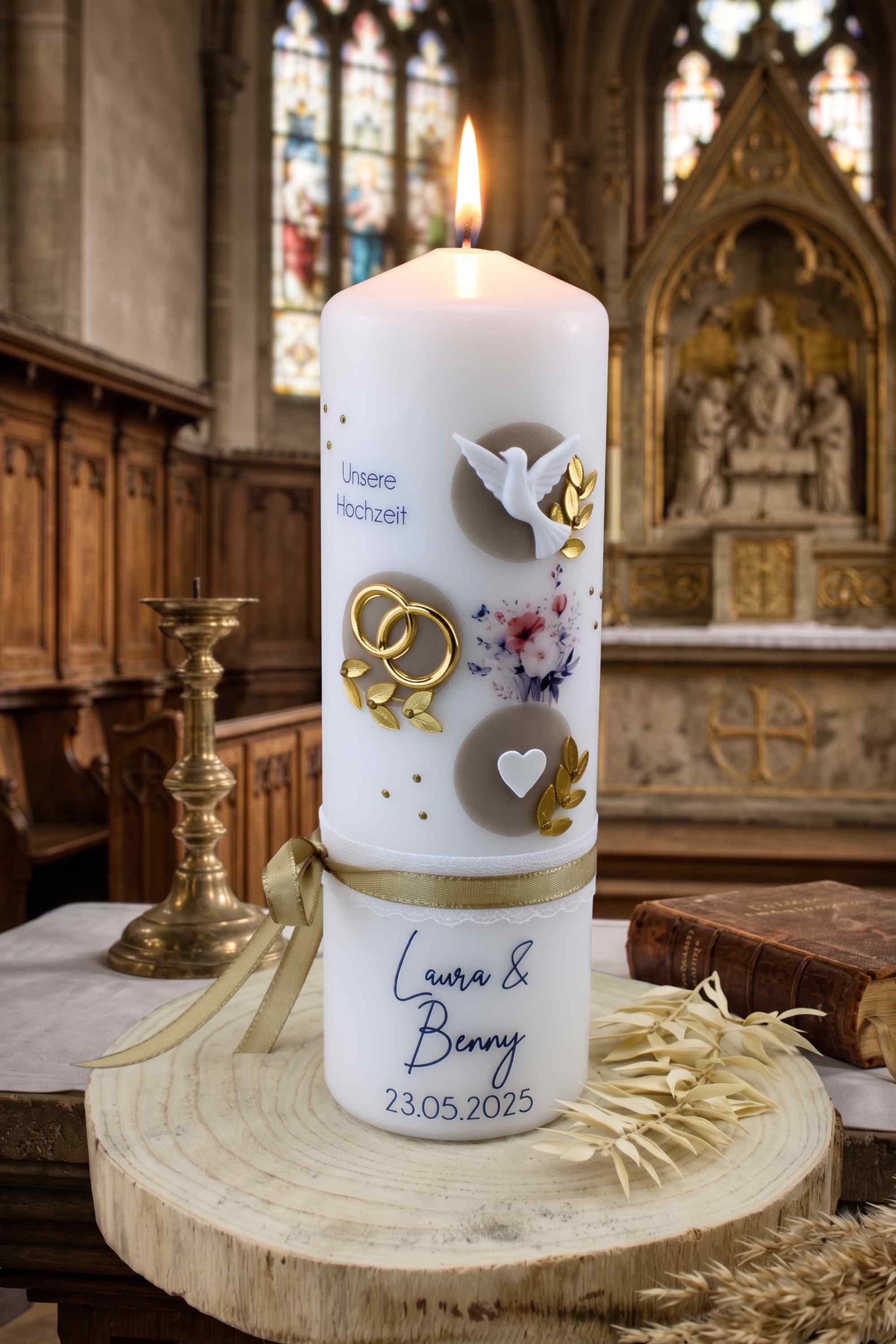 Hochzeitskerze Laura und Benny 2875