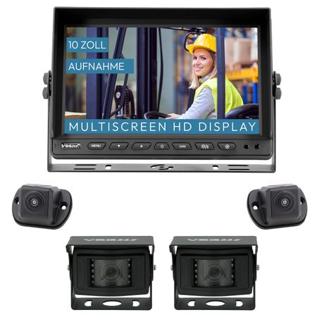 10" Rückfahrkamera Set RUNDUMBLICK | IP69K | PROFI HD | NAVIGATOR 1080P HD Set MULTISCREEN RVS-24535