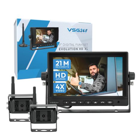 9" FUNK HD-Set EVOLUTION HD mit 2 Kameras Wohnmobil & LKW bis 21 Meter  RVS-24545