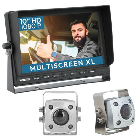 10" Rückfahrkamera Set IP69K EXPERT XL | mit 2 x 1080P HD 155° Kamera IP69K RVS-24556