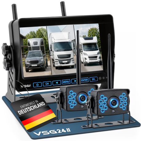 7" FUNK-Set ELEMENT WIRED HD | 2 Kameras | Wohnmobil & LKW bis 21 Meter  RVS-24672