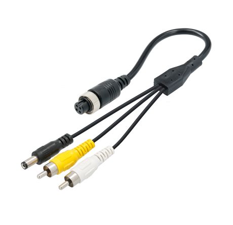 4 Pin Rückfahrmonitor Adapterkabel Anschlusskabel Cinch Adapter (RCA, Video, Audio) 12V-24V