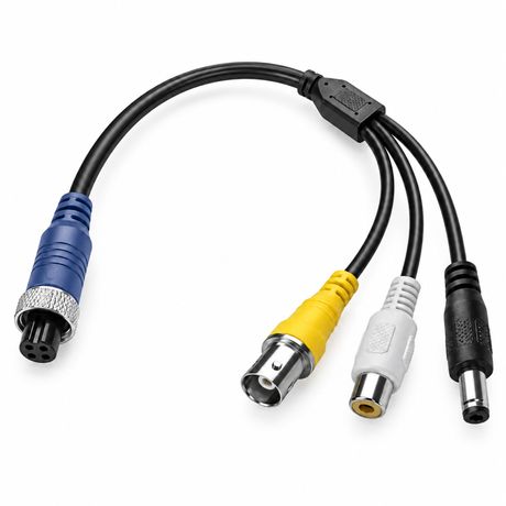 4-Pin Reversing Camera Adapter Cable with BNC Connector (Video, Audio, DC Power) 12–24 V