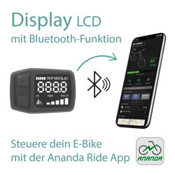 Tretwerk Sophia weiß Verbinde dein Smartphone via Bluetooth mit dem LC Fahrrad Display und nutze umfangreiche weitere Funktionen mit der Ride App.