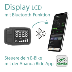 Tretwerk Aurora schwarz Verbinde das Fahrrad Display via Bluetooth mit deinem Smartphone, um per App auf erweiterte Funktionen zuzugreifen.