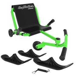 EzyRoller Classic mit Snow Kit Komplettset EzyRoller Classic Kinderfahrzeug Grün mit Snow Kit – Trike für Winter- und Sommerfahrten, Dreiradscooter und Bewegungsspielzeug