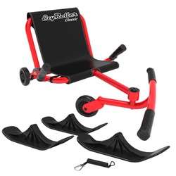 EzyRoller Classic mit Snow Kit Komplettset Rotes Kinderfahrzeug EzyRoller Classic inklusive Snow Kit Kufen – Trike für Schnee, Asphalt und Spielparcours