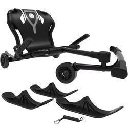 EzyRoller Classic X Kinderfahrzeug Schwarz mit Snow Kit – Trike, Gokart und Dreiradscooter für Kinder und Jugendliche