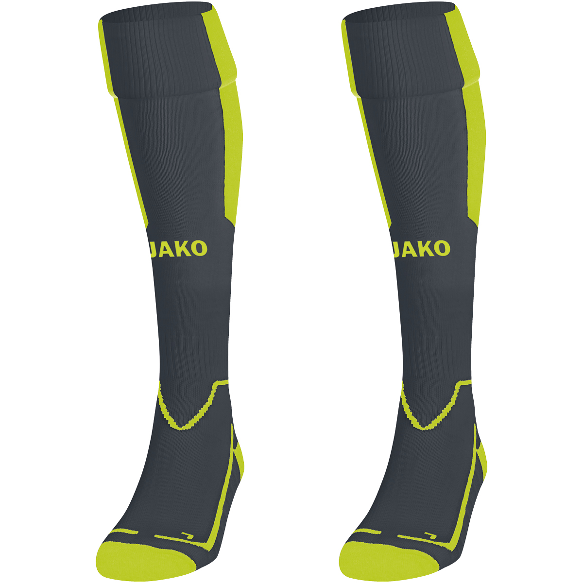 JAKO Unisex Stutzenstrumpf Lazio anthrazit-lime
