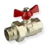Produktbild von KLEHOPE Messing-Kugelhahn 3/4 Zoll – 2 Stück, DN20, Mit Rotem Flügelgriff Für Wasserleitungen