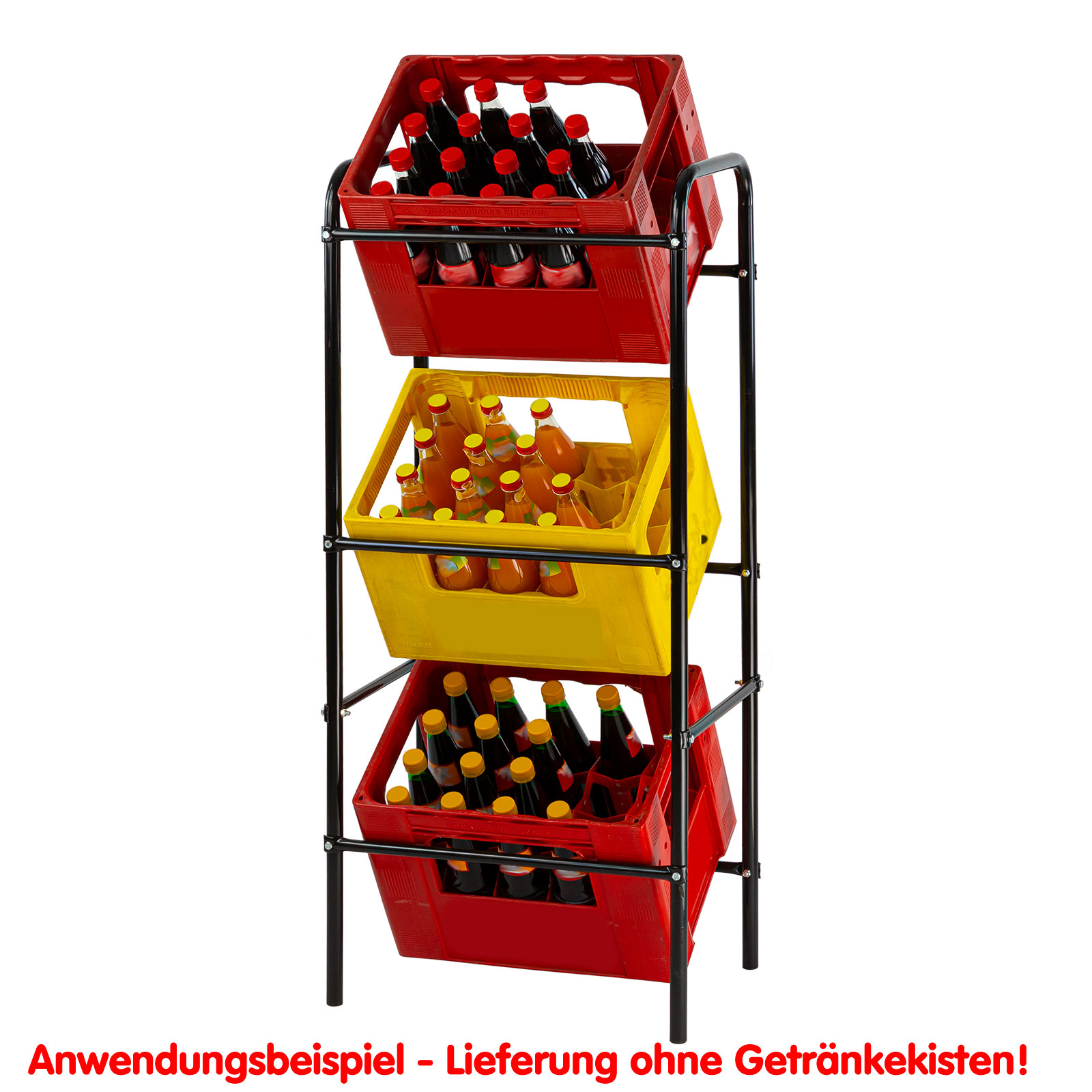 Flaschenkastenständer für 3 Kisten