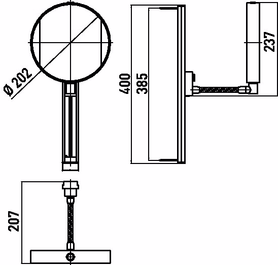 Wand-Kosmetikspiegel mit Beleuchtung Ø 202mm 3-Fach7-fach