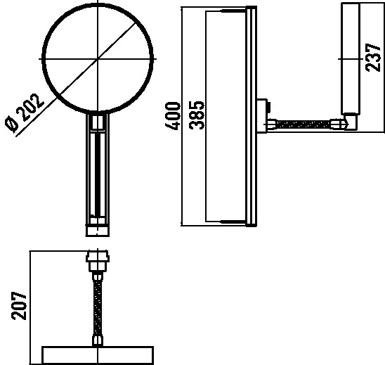 ecv-dim0009435.jpg Skizze zu Wand-Kosmetikspiegel Ø 202mm 3-Fach7-fach