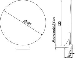 Skizze zu Wand-Kosmetikspiegel Ø 120mm