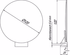 Skizze zu Wand-Kosmetikspiegel Ø 120mm