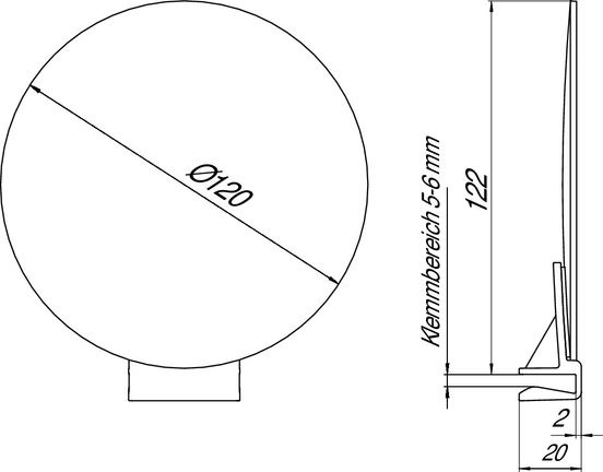ecv-dim0002417.jpg Skizze zu Wand-Kosmetikspiegel Ø 120mm