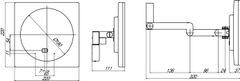 Skizze zu Wand-Kosmetikspiegel mit Beleuchtung 3-Fach
