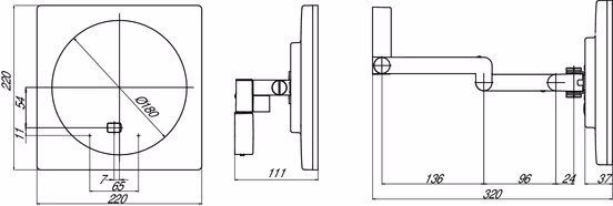 Wand-Kosmetikspiegel mit Beleuchtung 3-Fach