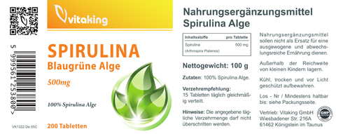 100% Spirulina 500 mg