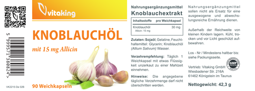 Knoblauchöl mit 15mg Allicin
