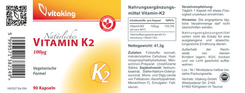 Natürliches Vitamin K2 Menachinon-7 (90)
