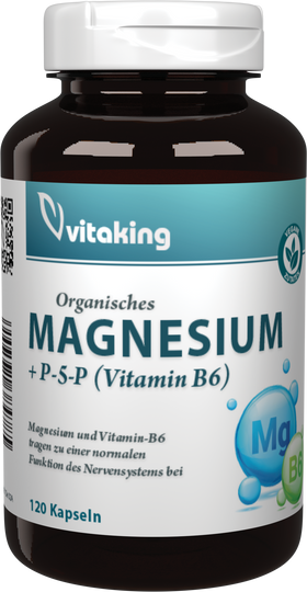 Magnesium-Bisglycinat mit Vitamin-B6 (P-5-P) (120 Kapseln)