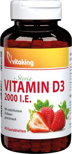 Vitamin-D3 mit Erdbeergeschmack 2000 I.E. (90)