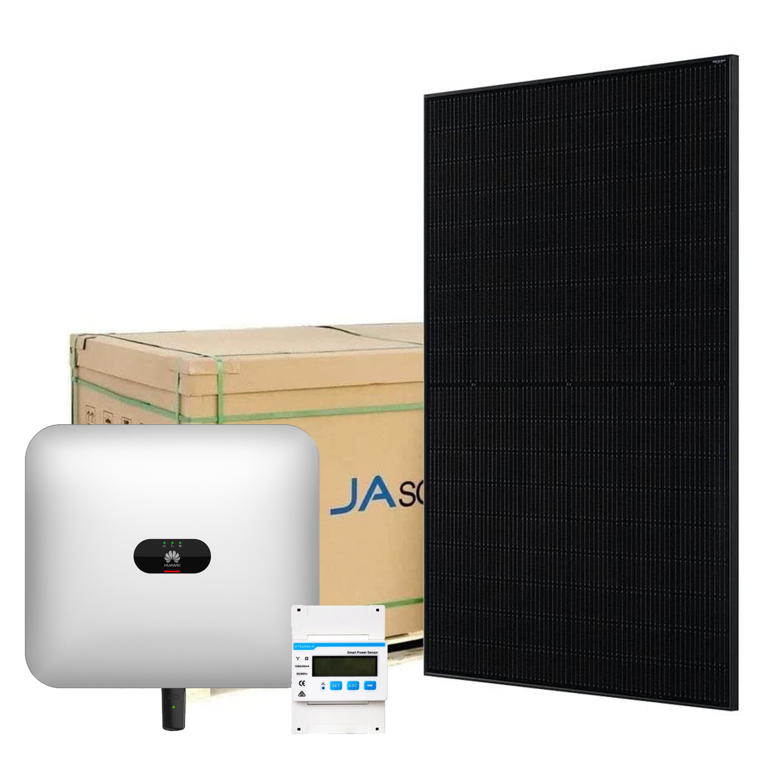 Huawei Komplettanlage 10kW Solaranlage JA-Solar JAM54D41 435W Glas-Glas Bifacial Full-Black