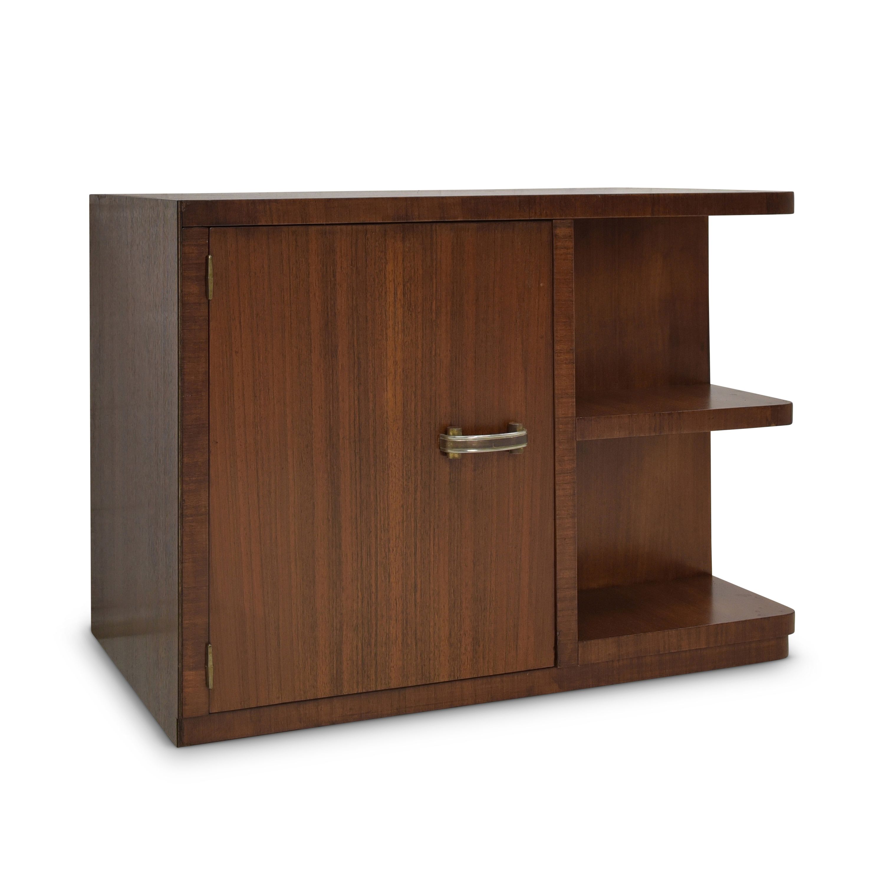 ANTIK! Kleine Regalkommode Mid-Century Art Deco Mahagoni Beistellschrank